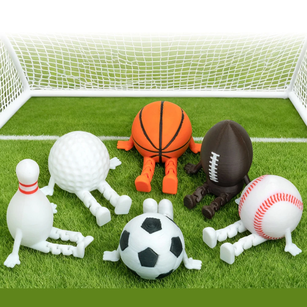 Rugby Training Ball - 3D Printed Soccer Rugby Ornament Legs