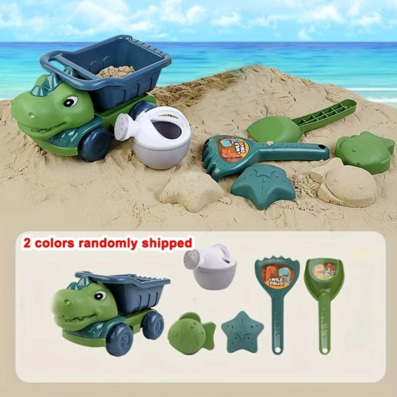 Horseshoe Game Set - Dinosaur Beach Toys Set with Wheelbarrow