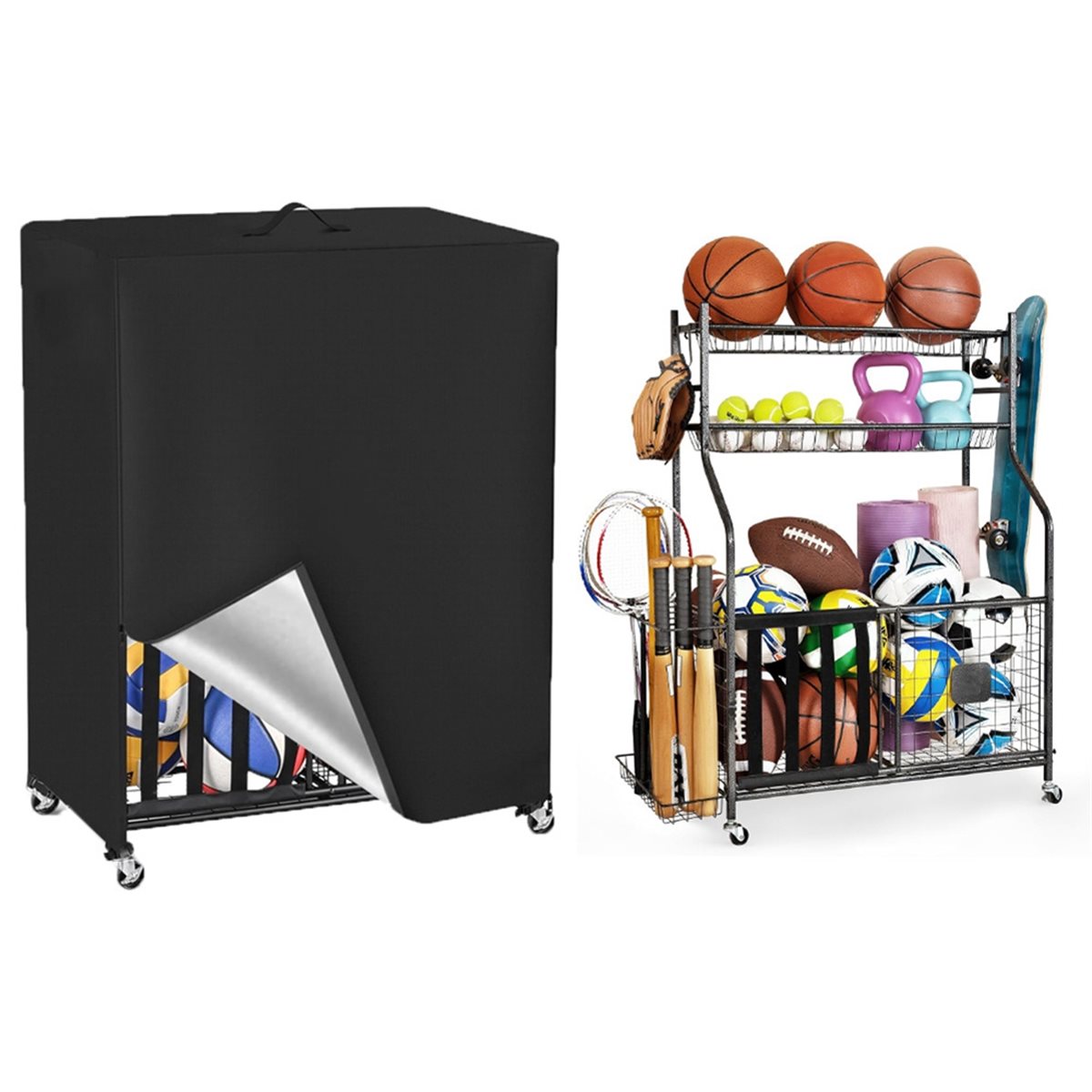 Basketball Rack Cover Garage S - Sports Equipment Organizer Garage incelemesi ve fiyatı
