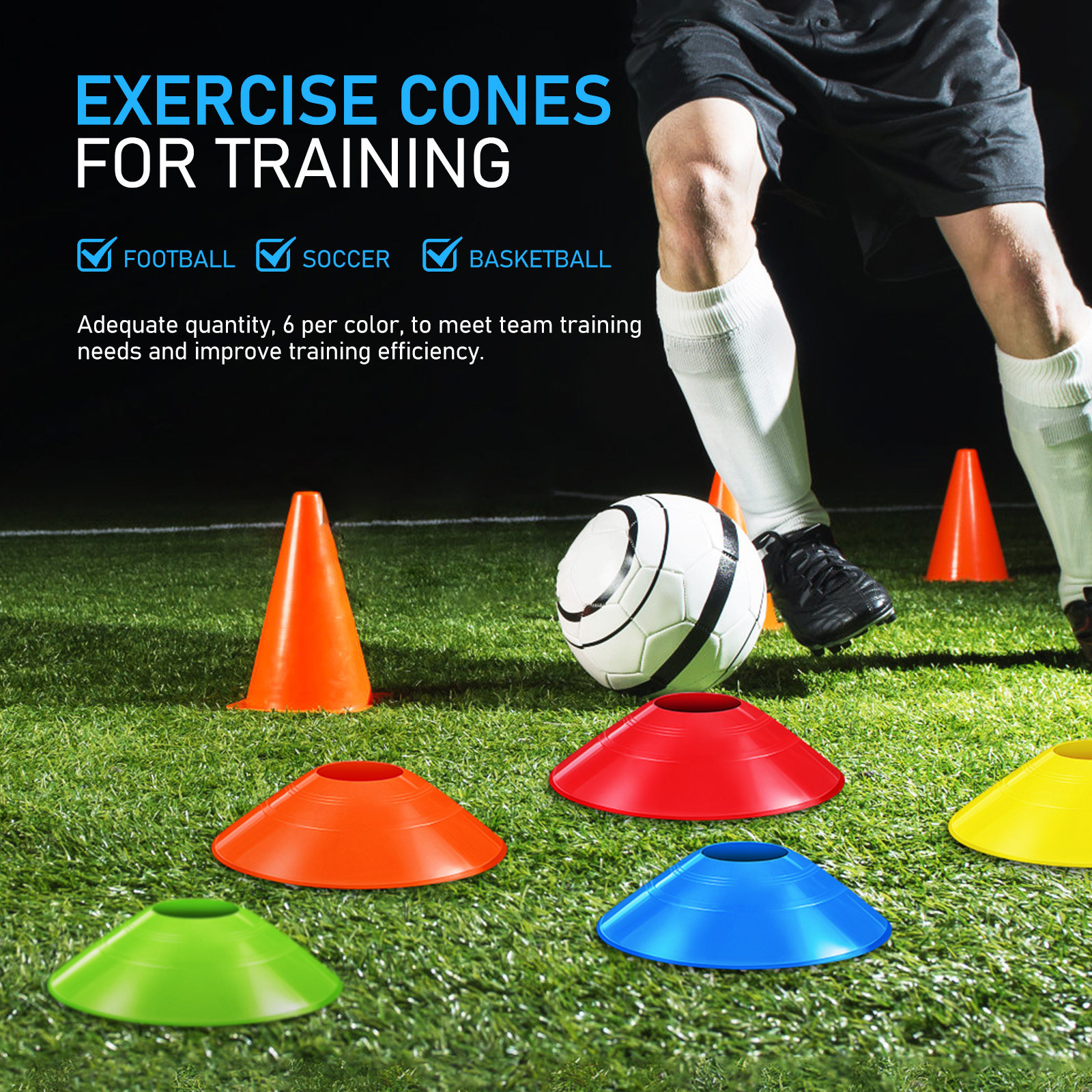 30Pcs Soccer Training Cones Co - Sports Equipment For Kids incelemesi ve fiyatı