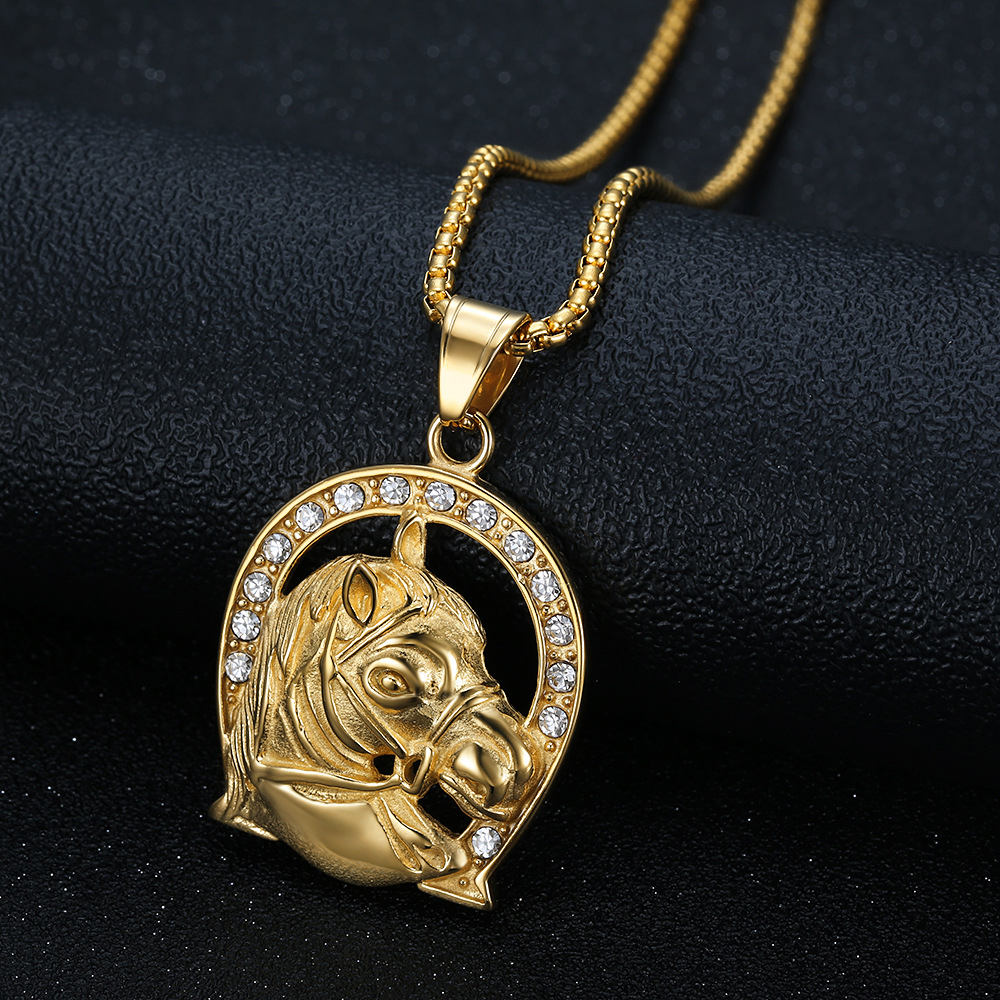 Punk Horse Head Pendants Male  - Horseshoe Game Set incelemesi ve fiyatı