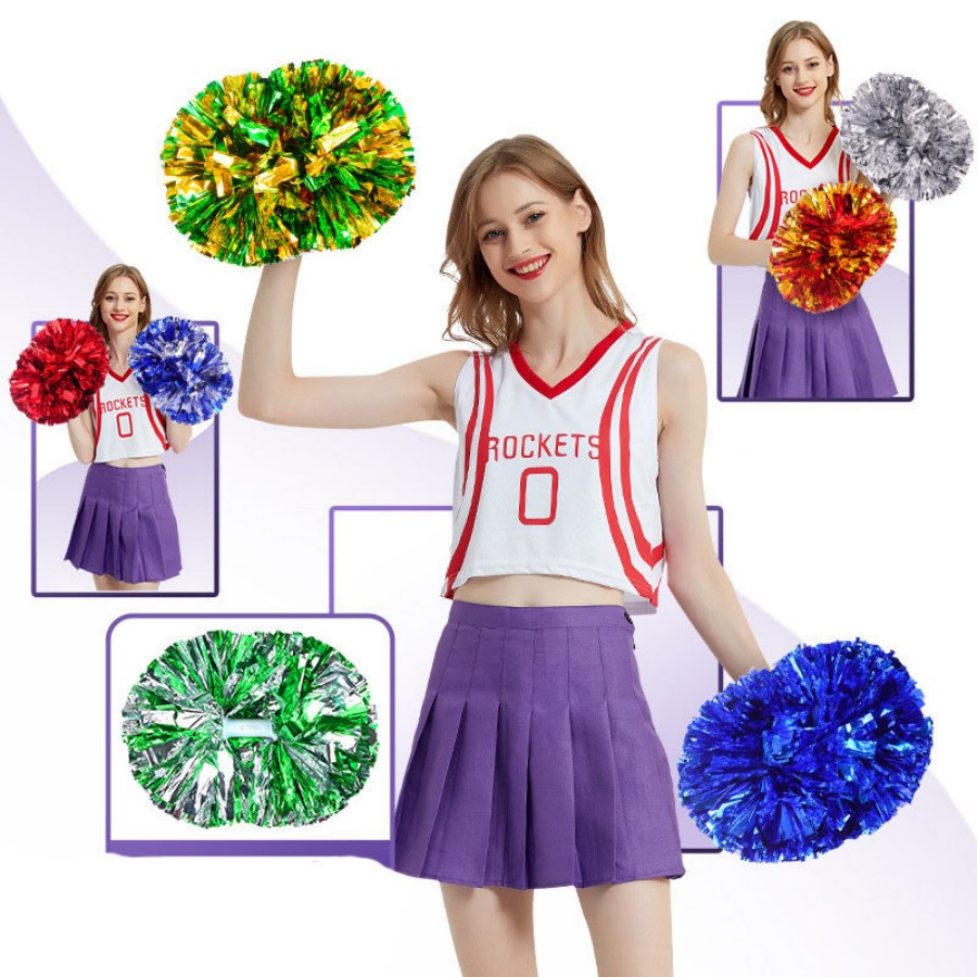 1Pcs Metallic PET Cheerleader  - Cheerleading Pom Pom incelemesi ve fiyatı