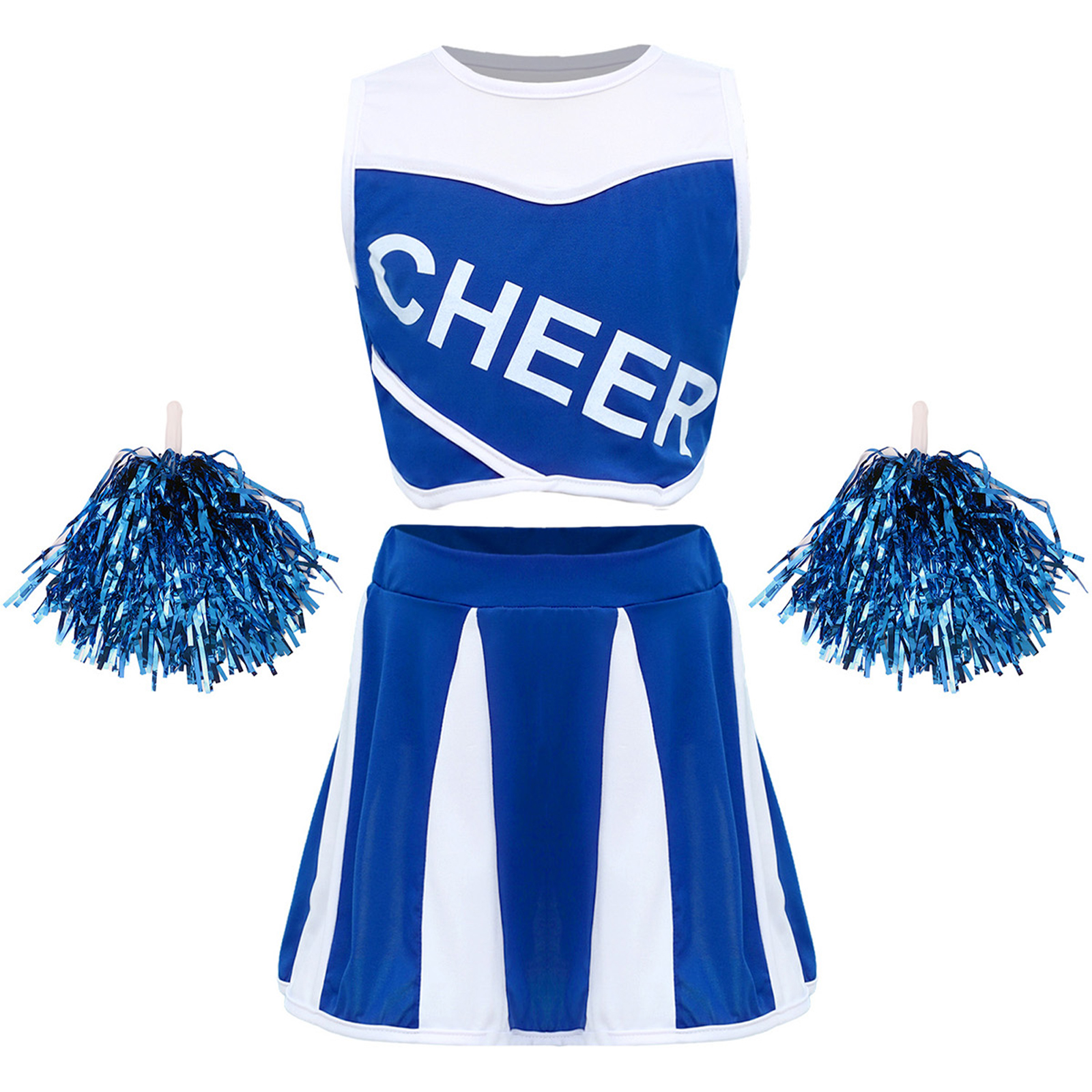 Kids Girls Cheer Squad Outfit  - Cheerleading Pom Pom incelemesi ve fiyatı