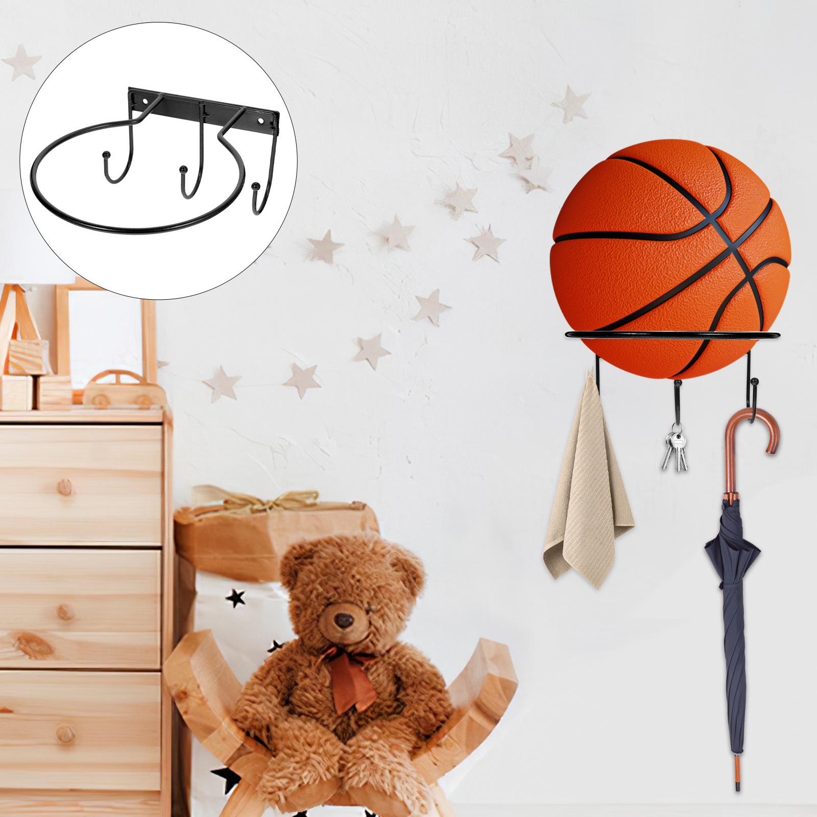 2pcs Wall-Mounted Ball Rack Me - Rugby Training Ball incelemesi ve fiyatı